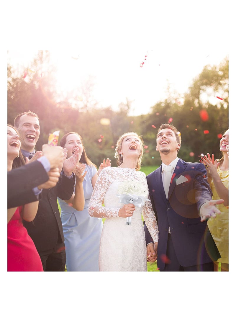 SYOSI Bridesmaid Bouquets for Wedding, Silk Bride Bridesmaid Hand Holding Flower Bouquet for Wedding, Artificial Flowers Bridal Bouquets with Diamond Soft Ribbons for Bride - Image 4