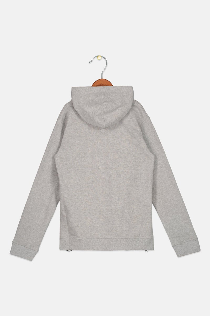 DIFUZED سويت شيرت طويل الأكمام مع غطاء رأس للبنات، رمادي - Image 2