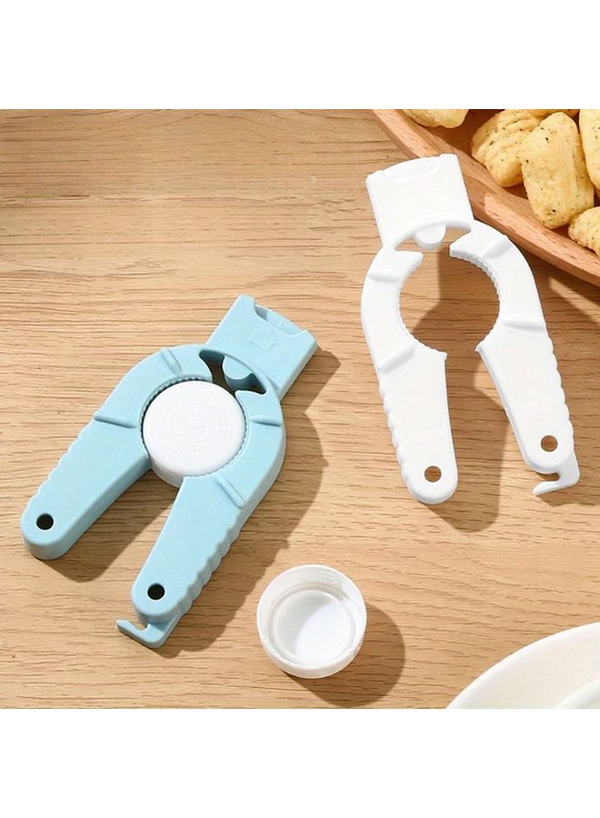 أزرق 2 قطعة مجموعة فاتحة العلب متعددة الوظائف 6 في 1 فتاحة علب يدوية أداة مطبخ مغناطيسية - Image 5