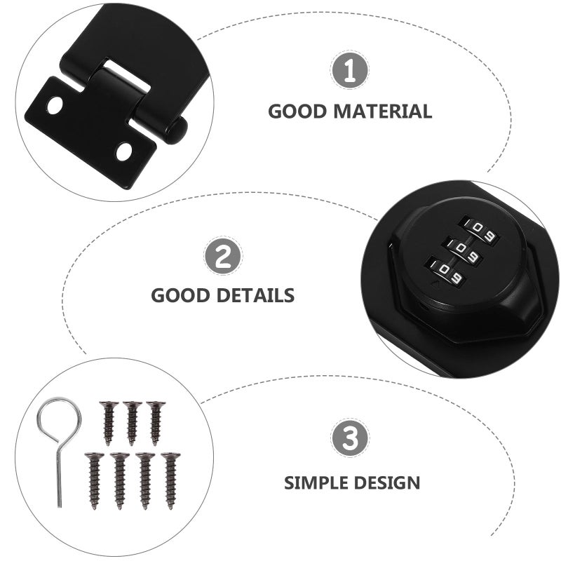 Black Matte Mechanical Combination Lock For Cabinet Door Refrigerator Drawer Security - Image 4