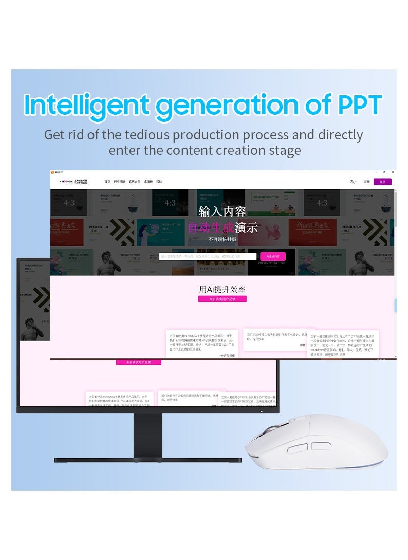 Chat GPT Mouse AI Smart Mouse Wireless Writing Mouse Intelligent Voice Mouse Voice Typing and Real-Time Translation Black