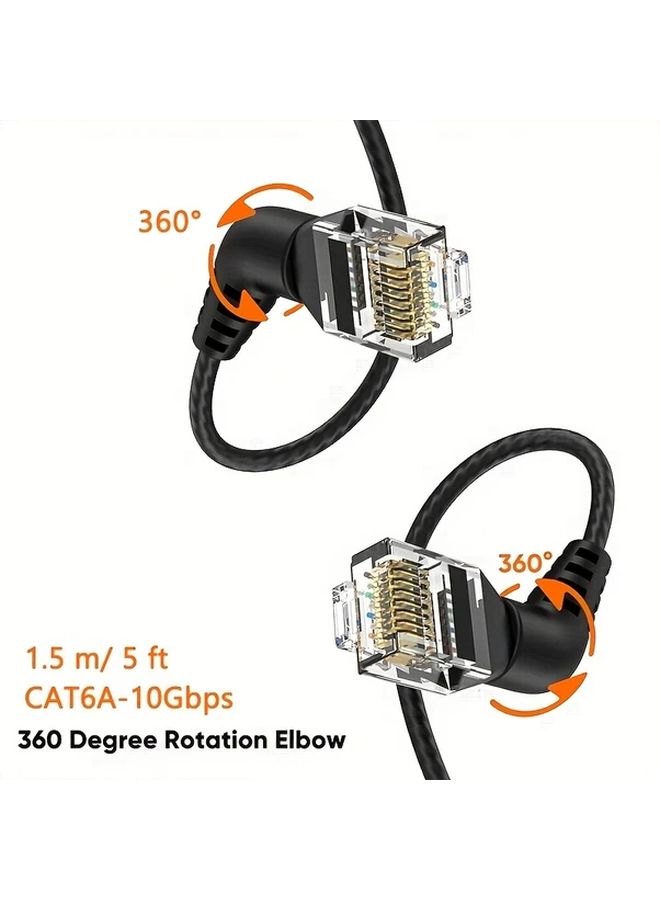 CAT6A Ethernet Cable UTP Rotatable Booted 10Gbps 500MHz 0.5m - Image 5