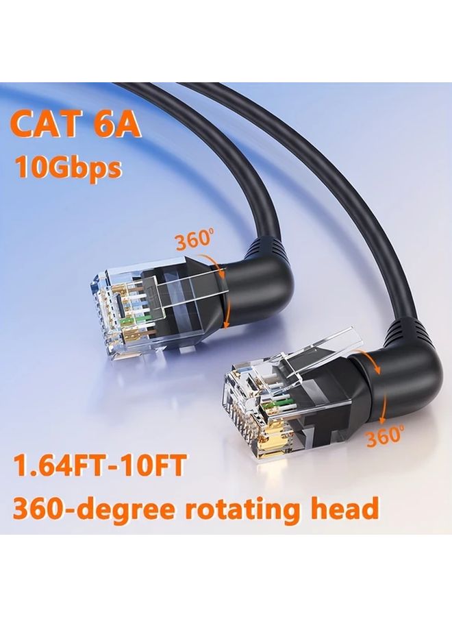 CAT6A Ethernet Cable UTP Rotatable Booted 10Gbps 500MHz 0.5m - Image 1