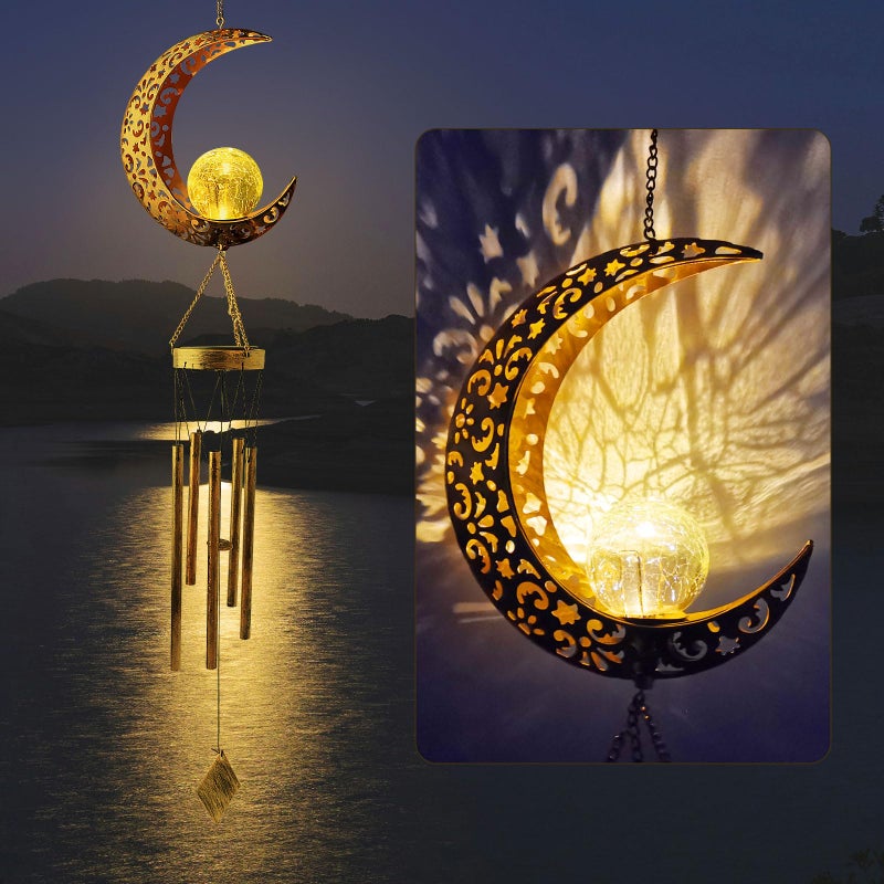 JOBOSI Moon Wind Chimes Mom Gift Moon Gifts Mother Decor Garden Gifts Sympathy Wind Chimes Outdoor for mom Grandma Memorial Wind Chime