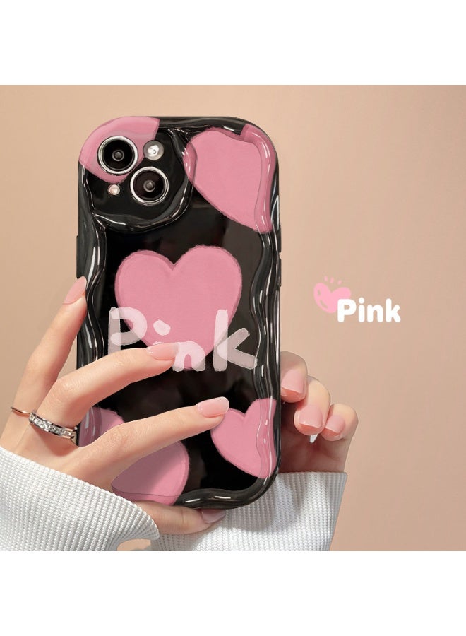 NIBEMINENT Love Protective TPU Case Cover For iPhone 16, Black - Image 1