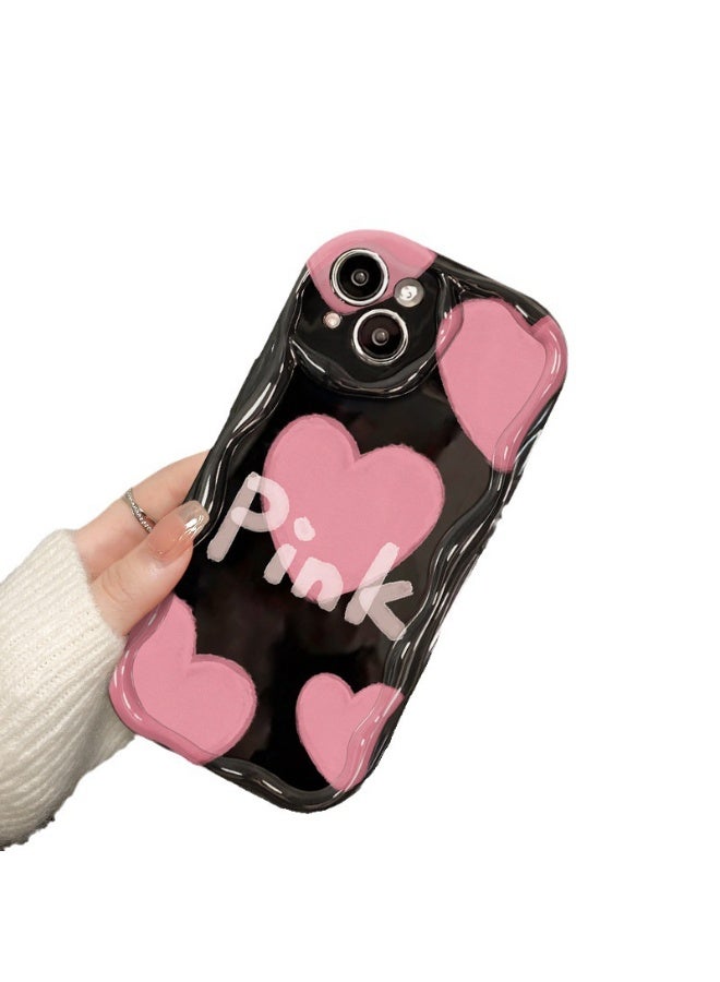 NIBEMINENT Love Protective TPU Case Cover For iPhone 16, Black - Image 2