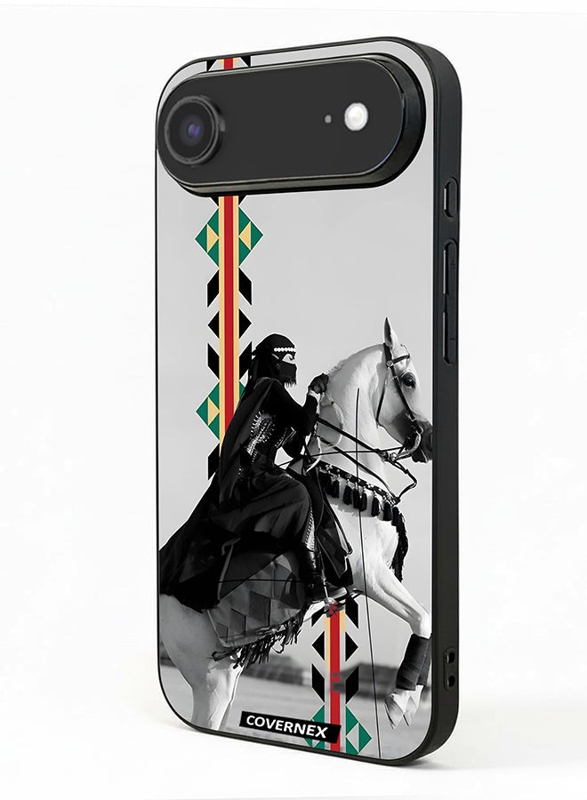 Covernex Apple iPhone 17 Air Protective Case Cover Printed Featuring Woman on Horseback with Sadu Accents - Image 1