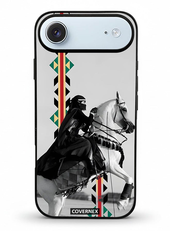 Covernex Apple iPhone 17 Air Protective Case Cover Printed Featuring Woman on Horseback with Sadu Accents - Image 2