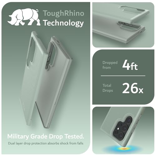 TUDIA MergeGrip Phone Case for Samsung Galaxy S24 Ultra 2024 - Dual Layer, Shockproof, Military Grade, Non-Slip, Heavy Duty & Tough Protector Cover Protective Phone Case - Green Lily - Image 3