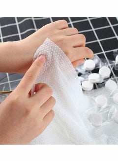 Excefore 100 Pieces Mini Face Compressed Towels Portable Disposable Compressed Cotton Coin Tissue Towel, for Travel Camping Hiking Sport Beauty Salon Home Hand Wipes  - Image 2