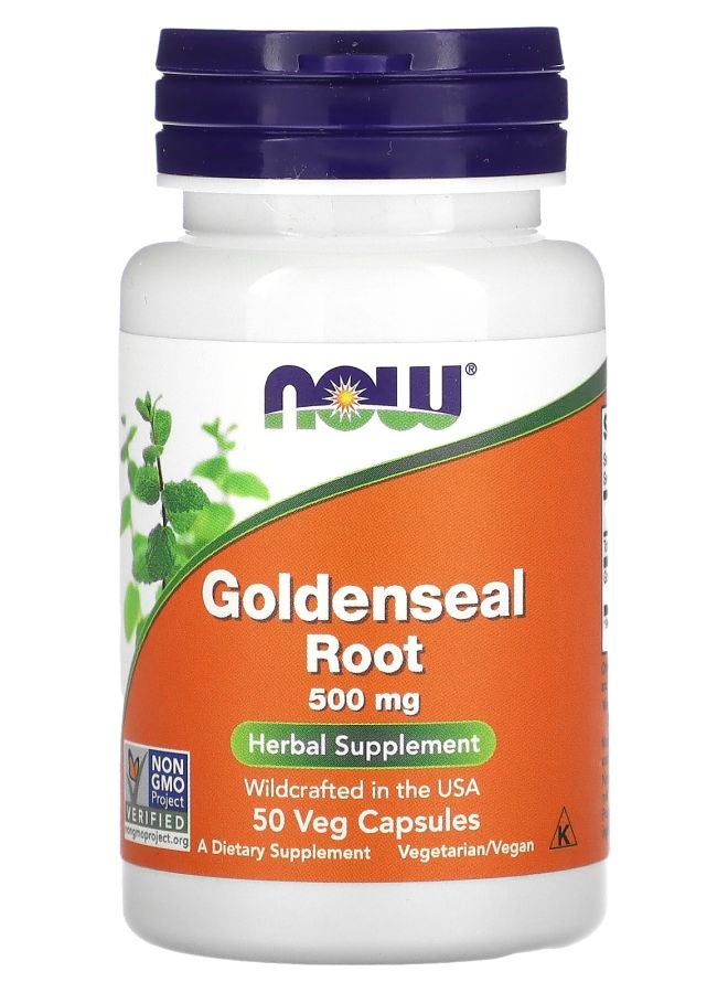 now Goldenseal Root 500 mg 50 Veg Capsules