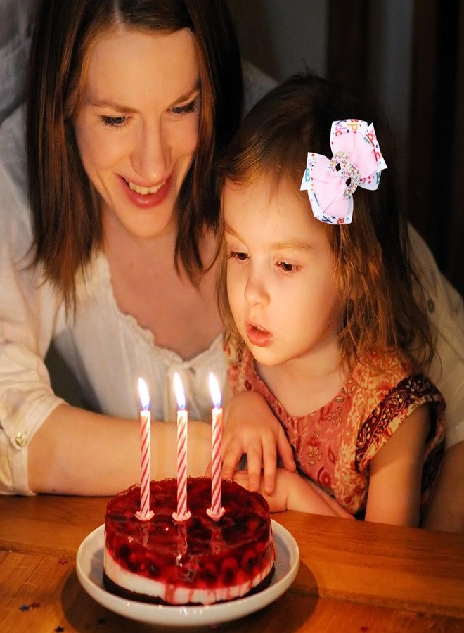 Miroksh 2pc Glitter 3rd Birthday Party Gift Hair Bows 3.5" Cute Sparkly Happy Birthday Ribbon Hair Clips Sprinkle Confetti Bow Hair Barrettes Dress Decor Accessory for Teens Toddler Girls Kids - Image 4