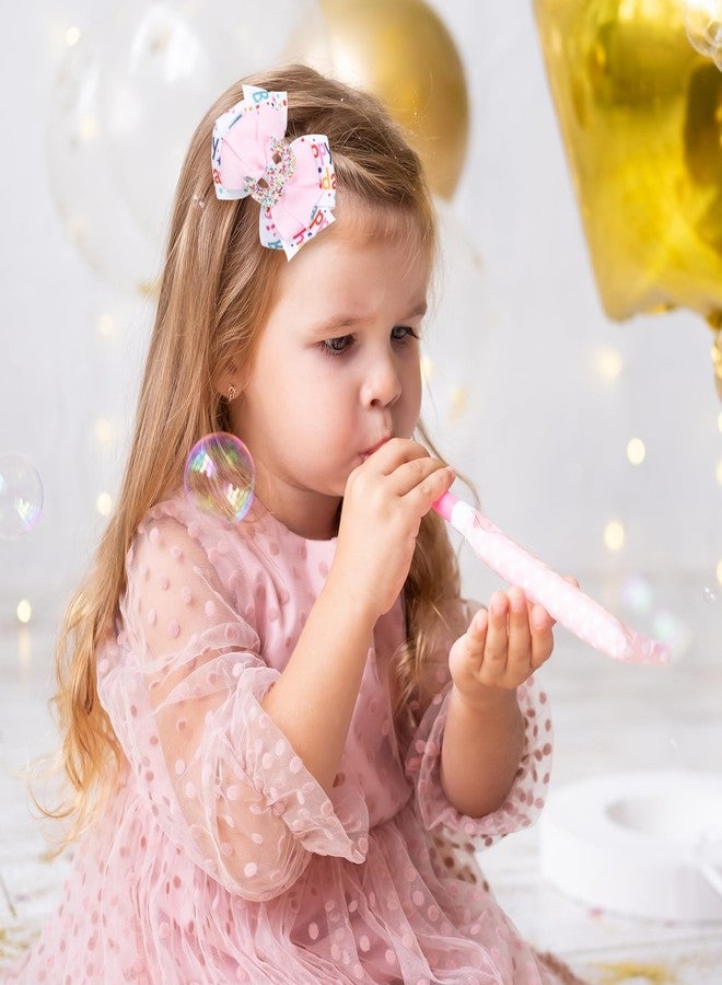 Miroksh 2pc Glitter 3rd Birthday Party Gift Hair Bows 3.5" Cute Sparkly Happy Birthday Ribbon Hair Clips Sprinkle Confetti Bow Hair Barrettes Dress Decor Accessory for Teens Toddler Girls Kids - Image 5