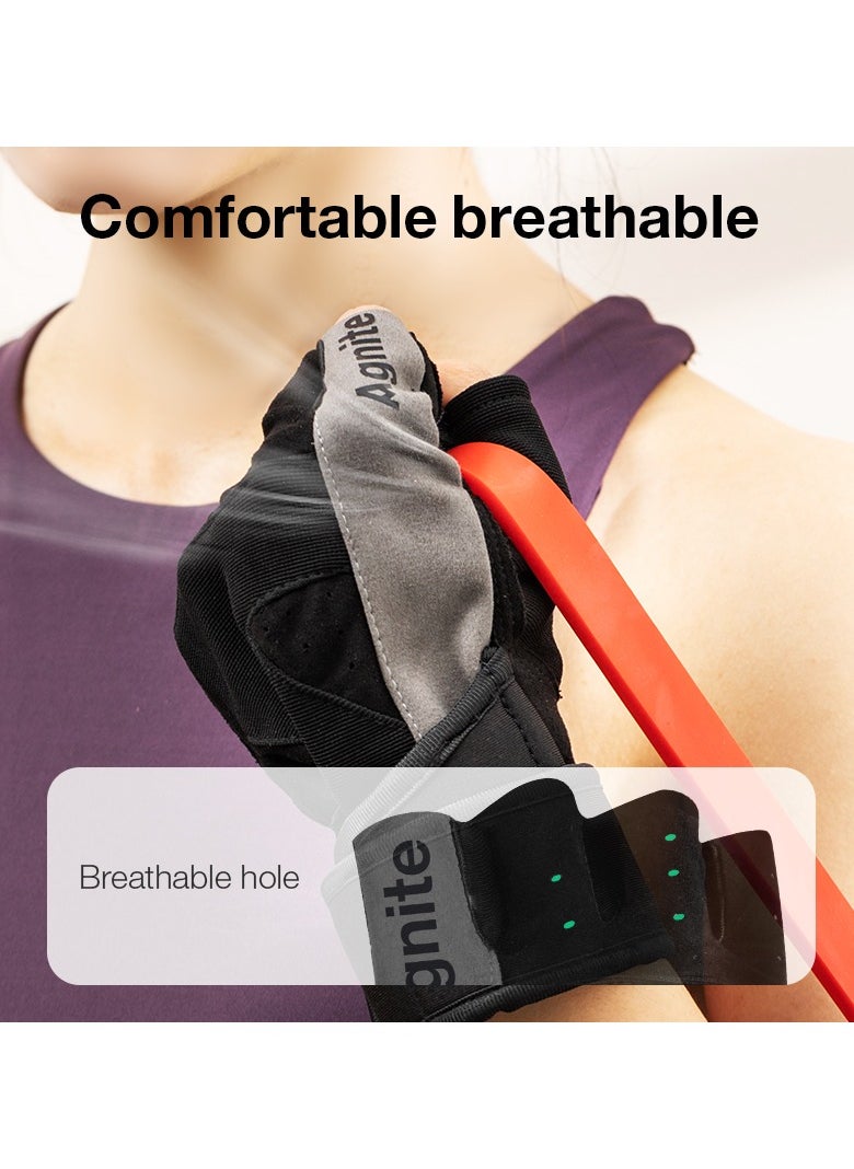 Deli Agnite Er351 Workout Gloves For Men & Women – Half Finger Gym Gloves With Wrist Support – Breathable, Anti-Slip, Wear-Resistant – Weightlifting, Cycling, Crossfit, Training (M, Palm 18-20Cm)  - Image 4