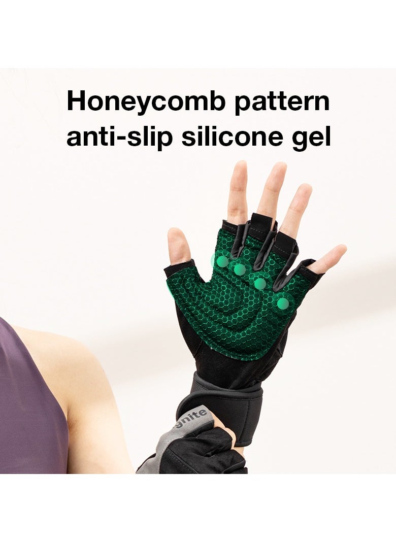 Deli Agnite Er351 Workout Gloves For Men & Women – Half Finger Gym Gloves With Wrist Support – Breathable, Anti-Slip, Wear-Resistant – Weightlifting, Cycling, Crossfit, Training (M, Palm 18-20Cm)  - Image 3