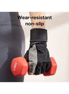 Deli Agnite Er351 Workout Gloves For Men & Women – Half Finger Gym Gloves With Wrist Support – Breathable, Anti-Slip, Wear-Resistant – Weightlifting, Cycling, Crossfit, Training (M, Palm 18-20Cm)  - Image 5