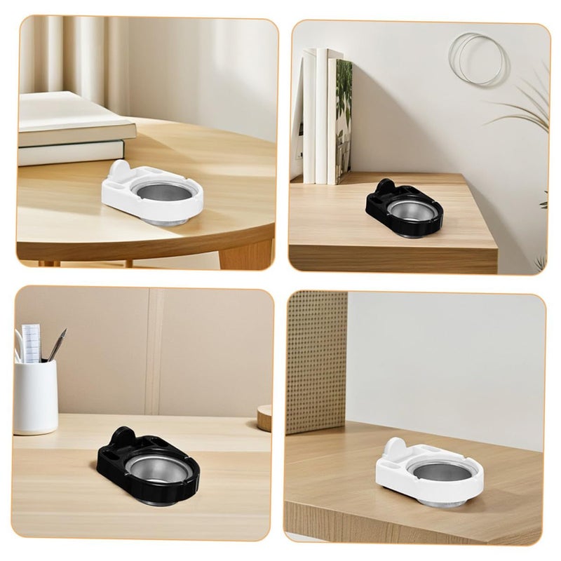 Wall Mounted Adhesive Ashtray 2 Pack Smokeless ABS Stainless Steel Bathroom Toilet Holder White Black - Image 4