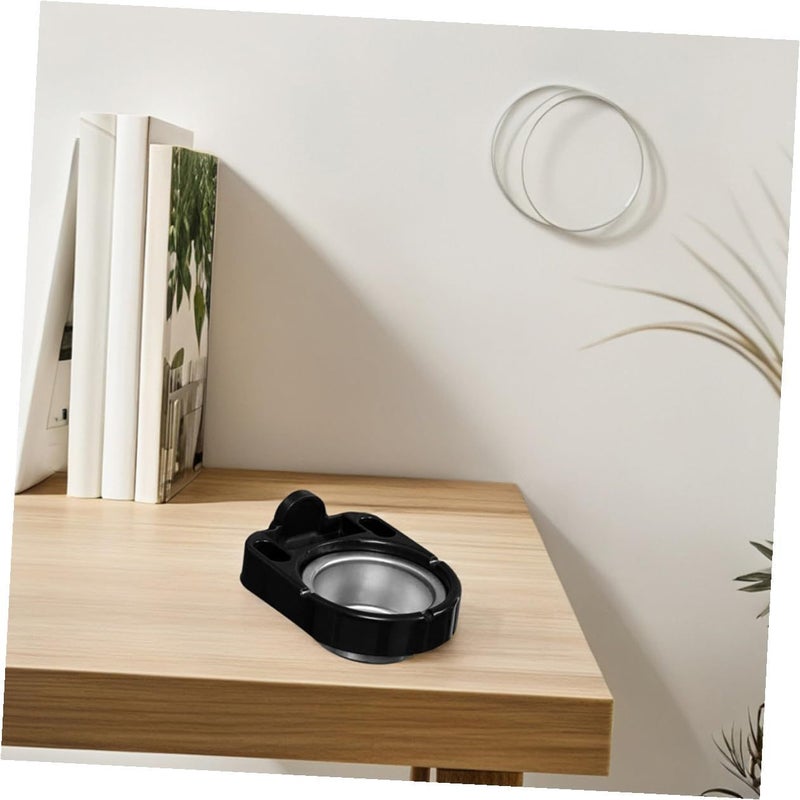 Wall Mounted Adhesive Ashtray 2 Pack Smokeless ABS Stainless Steel Bathroom Toilet Holder White Black - Image 5