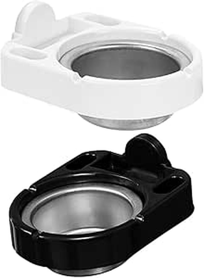 Wall Mounted Adhesive Ashtray 2 Pack Smokeless ABS Stainless Steel Bathroom Toilet Holder White Black - Image 1