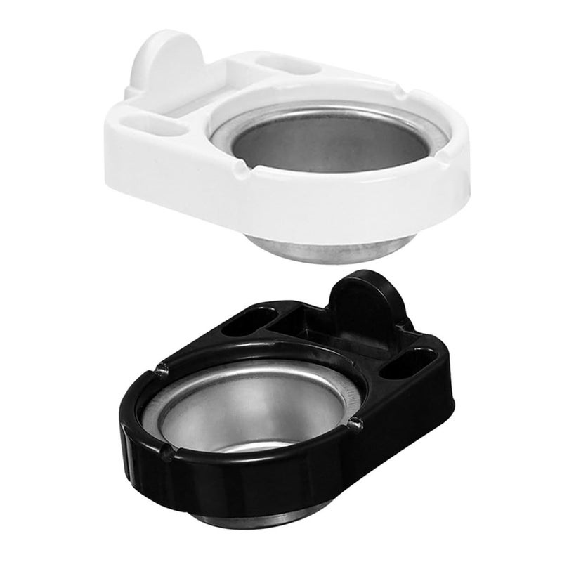 Wall Mounted Adhesive Ashtray 2 Pack Smokeless ABS Stainless Steel Bathroom Toilet Holder White Black - Image 2