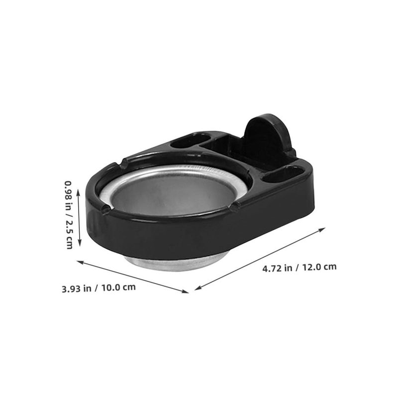 Wall Mounted Adhesive Ashtray 2 Pack Smokeless ABS Stainless Steel Bathroom Toilet Holder White Black - Image 3