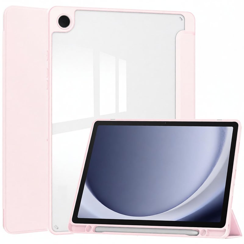 8.7/11-Inch Tablet Case For Samsung Galaxy Tab A9(SM-X110 / SM-X115) / A9 plus(X210/ SM-X216 / SM-X218) with Pen Slot / Wake Up Function Tri-folding Transparent Tablet Case - Image 1
