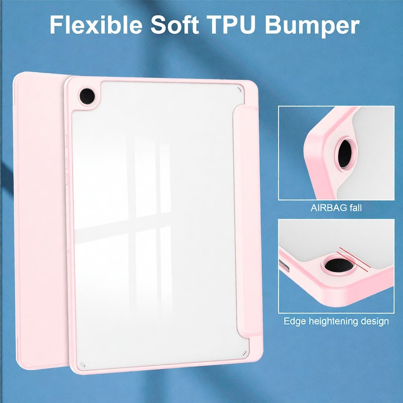 8.7/11-Inch Tablet Case For Samsung Galaxy Tab A9(SM-X110 / SM-X115) / A9 plus(X210/ SM-X216 / SM-X218) with Pen Slot / Wake Up Function Tri-folding Transparent Tablet Case - Image 3
