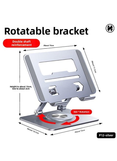 360 Rotatable Tablet Stand Support Frame For Painting Online Classes Specialized For Pubg Ipad Desktop Holder-Color:P12 [silver] Can Rotate 360 Degrees Bracket-Applicable Dimensions:Use Of Equipment Within 12.9 Inches