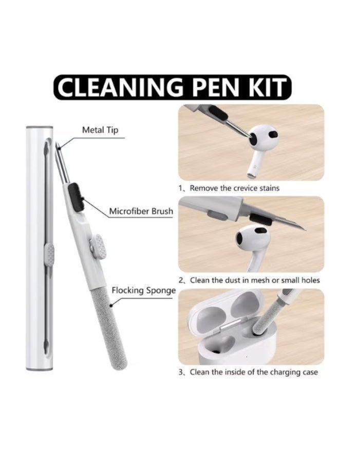 Soft Silicone Protective Case for AirPods 4 with Cleaning Kit & Keychain (White) - Image 2
