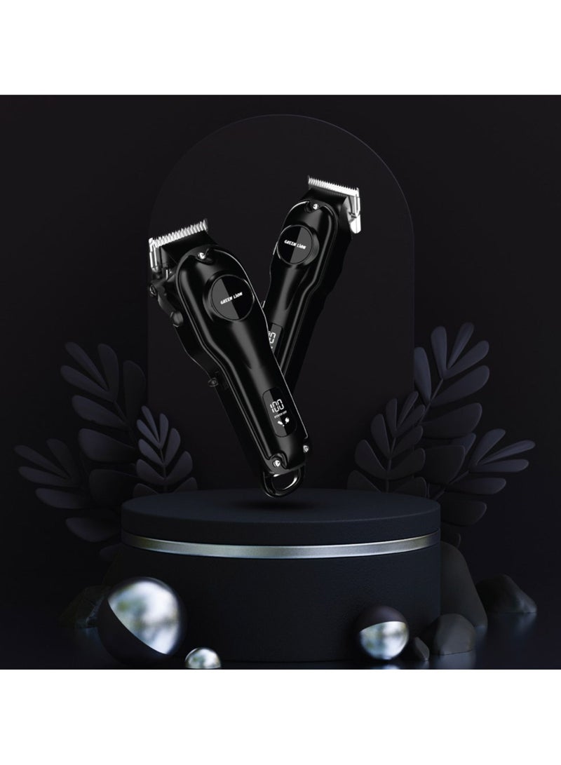 GREEN LION ProClip Duo 7 in 1 Hair Trimmer, Ergonomic Low Noise Design, Include Hair Comb, Hairdressing Cloth, Hairdressing Scissors, Carrying Case - Black - Image 3