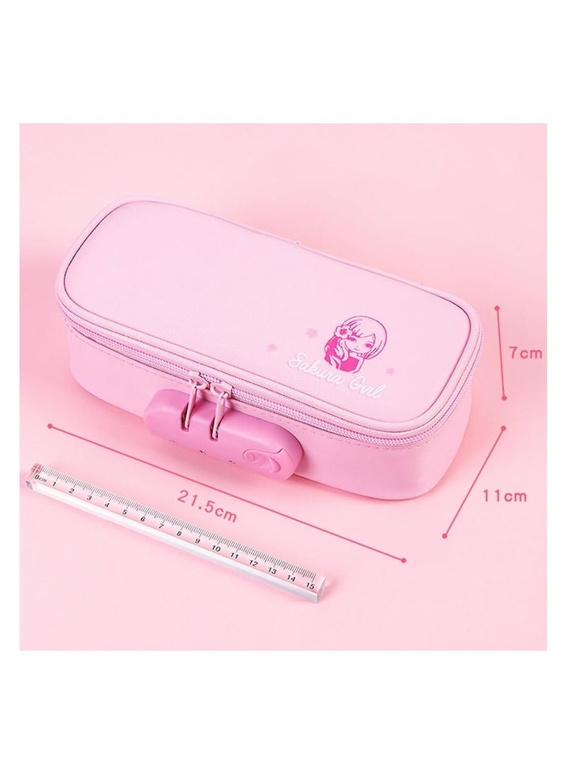 KASTWAVE - Pencil Case Holder Bag, Pen Collector Organizer with Zipper, Large Capacity Rollerball Ballpoint Pouch Display Storage Carrying Box for Students(Pink) - Image 1