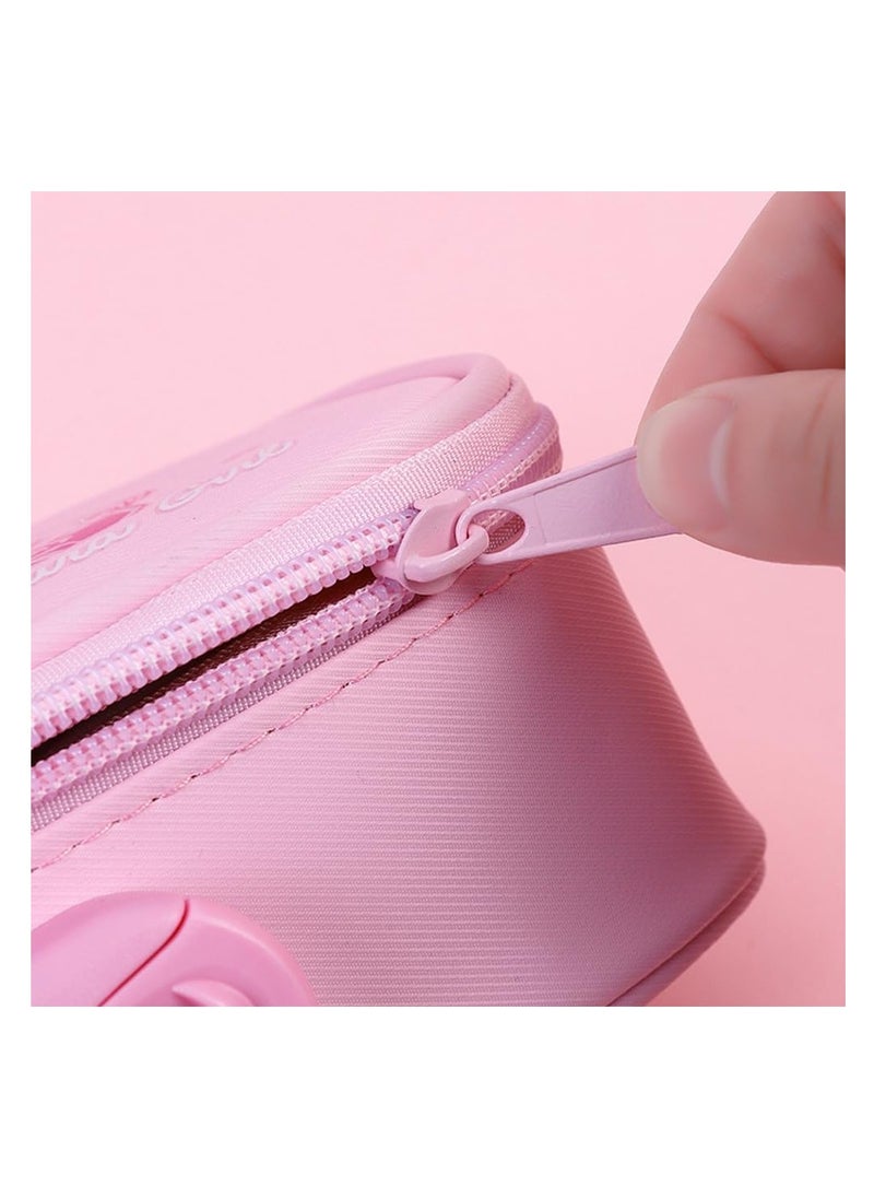 KASTWAVE - Pencil Case Holder Bag, Pen Collector Organizer with Zipper, Large Capacity Rollerball Ballpoint Pouch Display Storage Carrying Box for Students(Pink) - Image 1