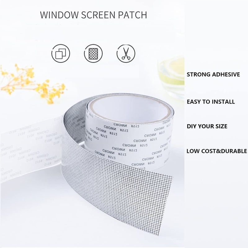 Styxon Anti Insect Screen Repair Tape - Upgraded | 2 in X 2 Meter | Window Screen Tape Mesh Repair, Strong Adhesive & Waterproof Screen Patch Repair Kit | Pack - 3 - Image 5