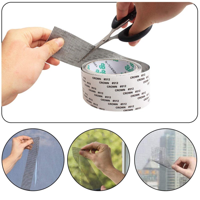 Styxon Anti Insect Screen Repair Tape - Upgraded | 2 in X 2 Meter | Window Screen Tape Mesh Repair, Strong Adhesive & Waterproof Screen Patch Repair Kit | Pack - 3 - Image 2