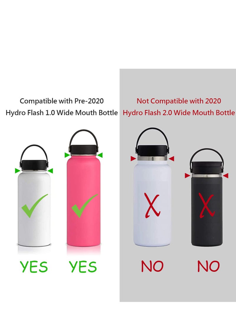 Paracord Handle Shoulder Strap Compatible with Hydro Flask Wide Mouth Water Bottles 12oz To 64oz(Not for The New Hydro Flask 2.0) Bottle Strap For Walking Hiking Camping（Black）