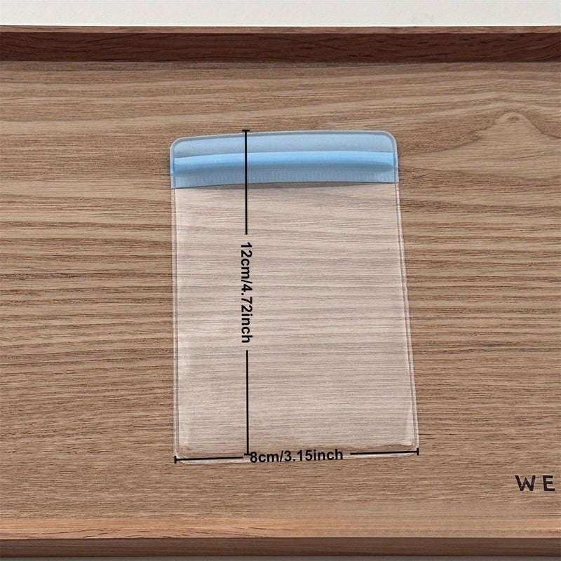 Blue PVC Slide Bag 10 Pcs Per Pack Self Sealing Dust Proof Adhesive Transparent Bags For Sliding Strip Decoration Packing Small Cards Gifts - Image 2