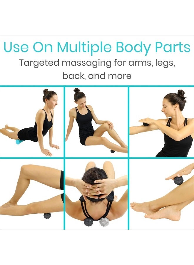 VIVE Massage Ball Set (4 Piece) - Foot Pain Hot Cold Therapy Kit - Plantar Fasciitis, Heel Spur, Sore Muscles, Trigger Point - Back, Arm, Neck, Shoulder, Leg Circulation Roller - PT Spike Massager - Image 5
