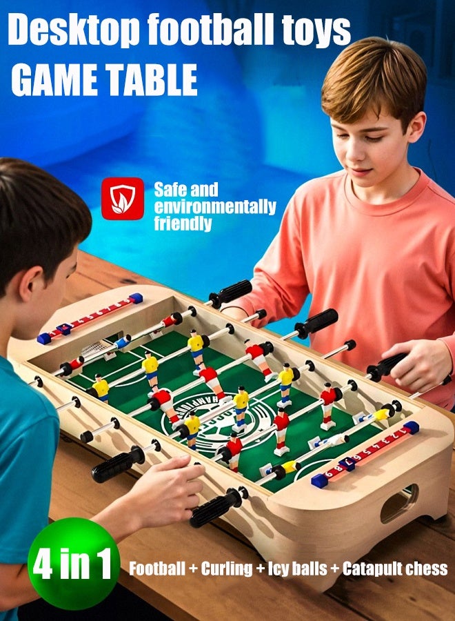 Table Foosball, Mini Football Table Soccer Tabletops Wood Football Table Top w/Footballs, Table Top Air Hockey Table for Kids and Adults Game Accessories for Kids Adults Family Night Parties Entertainment - Image 1