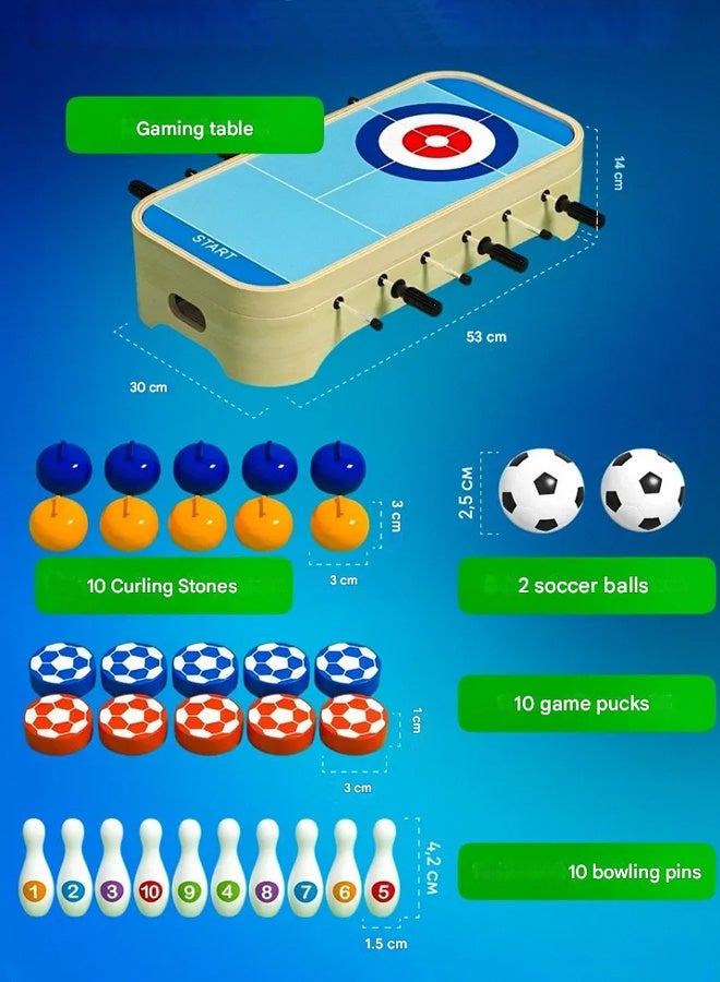 Table Foosball, Mini Football Table Soccer Tabletops Wood Football Table Top w/Footballs, Table Top Air Hockey Table for Kids and Adults Game Accessories for Kids Adults Family Night Parties Entertainment - Image 2