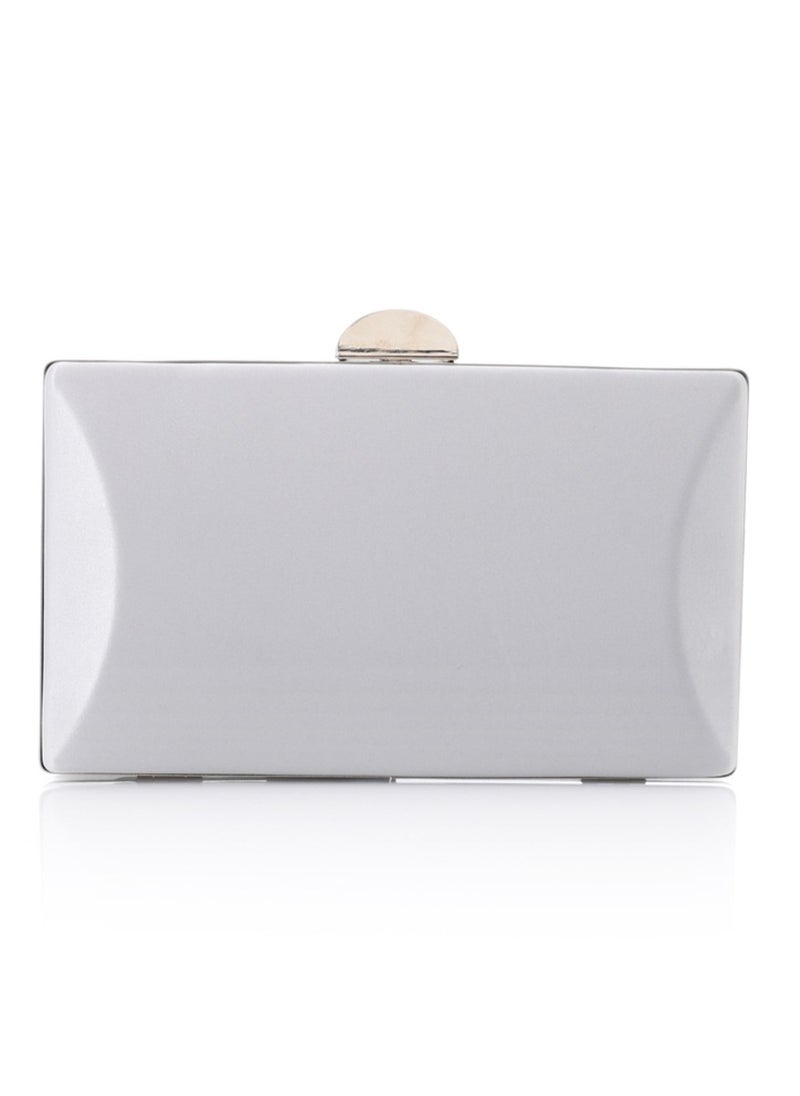 Mr.joe Mr Joe  Silver Soiree Satin clutch with Solid Patterned - 4969  - Image 3