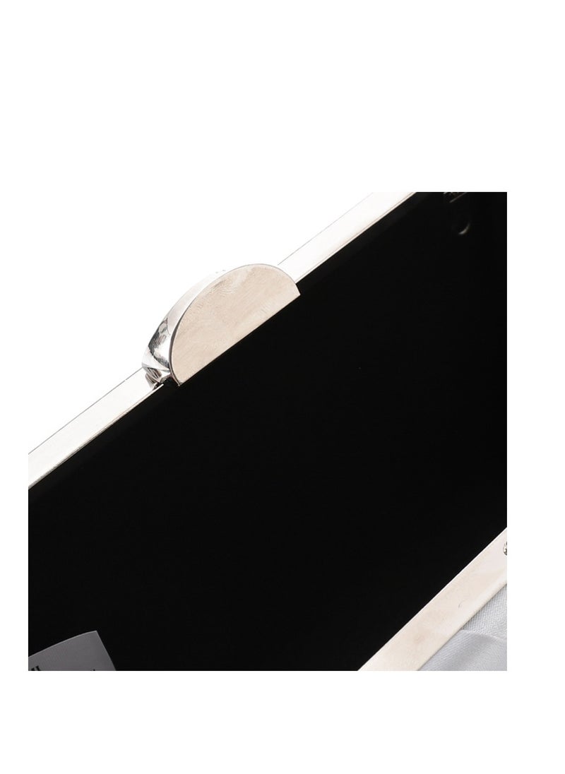 Mr.joe Mr Joe  Silver Soiree Satin clutch with Solid Patterned - 4969  - Image 4