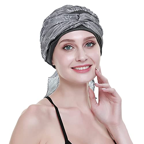 FocusCare Cancer Headwear Caps With Scarfs Pre tied Bandana Sleeping Hats For Hair Loss Women Sensitive Scalp Beanie - Image 3