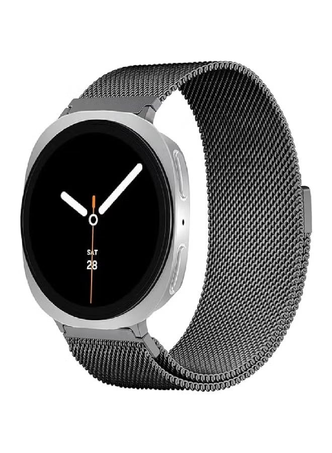 ZOOMEE Metal Bands Compatible with Samsung Galaxy Watch 8 40mm/44mm/Classic 46mm 2025,Stainless Steel Metal Mesh Loop Adjustable Magnetic Wristband Replacement Straps for Women Men black - Image 1