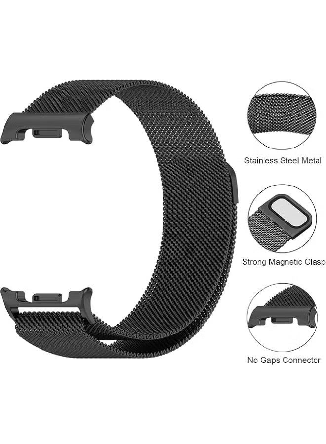 ZOOMEE Metal Bands Compatible with Samsung Galaxy Watch 8 40mm/44mm/Classic 46mm 2025,Stainless Steel Metal Mesh Loop Adjustable Magnetic Wristband Replacement Straps for Women Men black - Image 2