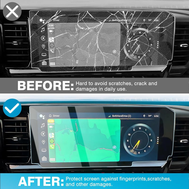 Karltys 【Upgrade 2 Pack Screen Protector for 【No Glare u0026 Fingerprint】 Tempered Glass 2022-2025 2026 Chevy Silverado/GMC Sierra 1500 /2500HD /3500HD Accessories 13.4-Inch - Image 3
