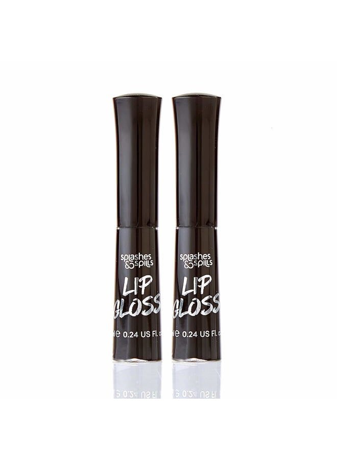Splashes & Spills Luxurious Black Lip Gloss - Vibrant Color with Full Coverage and Shiny Finish, Moisturizing Formula Nourishes Lips - 2 Pack - - Image 1