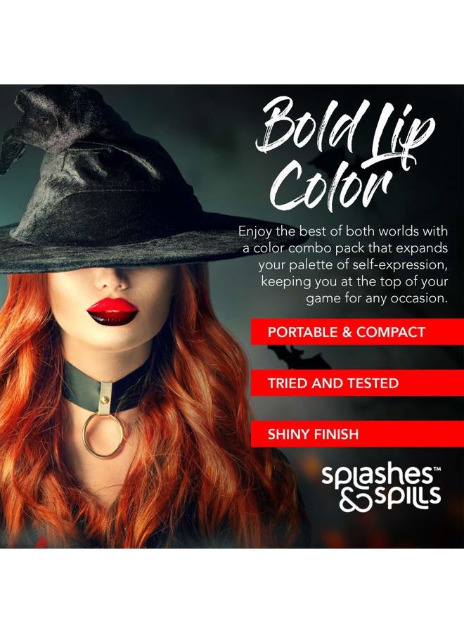 Splashes & Spills Luxurious Black Lip Gloss - Vibrant Color with Full Coverage and Shiny Finish, Moisturizing Formula Nourishes Lips - 2 Pack - - Image 2