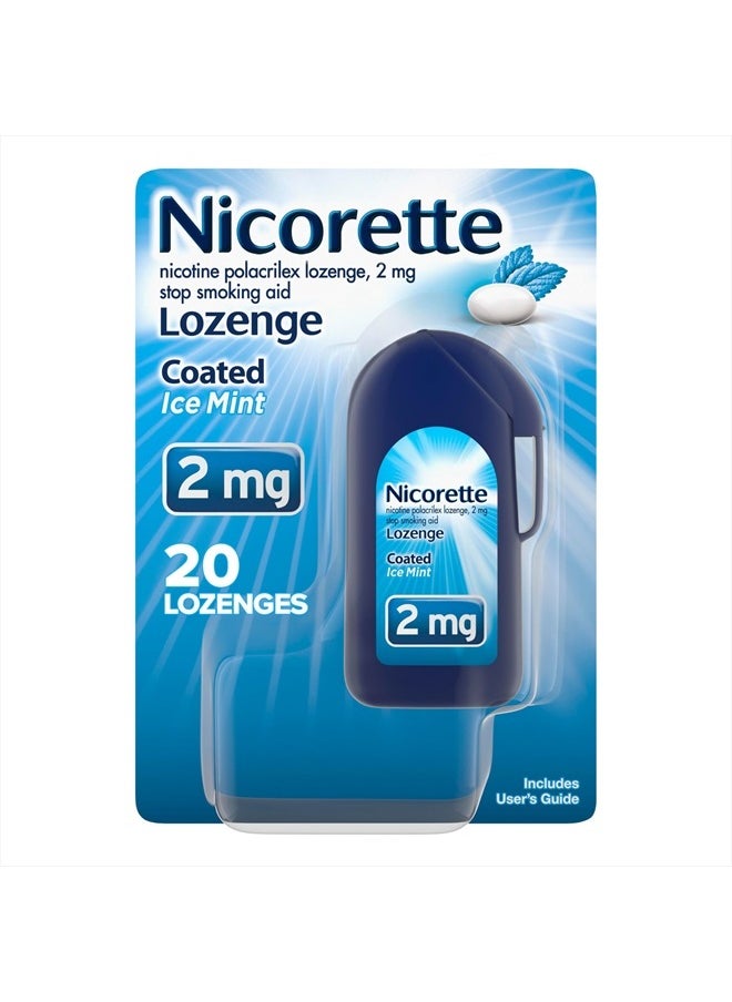 nicorette 2 mg Coated Nicotine Lozenges to Help Stop Smoking - Ice Mint Flavored Stop Smoking Aid, 20 Count Lozenge  - Image 1