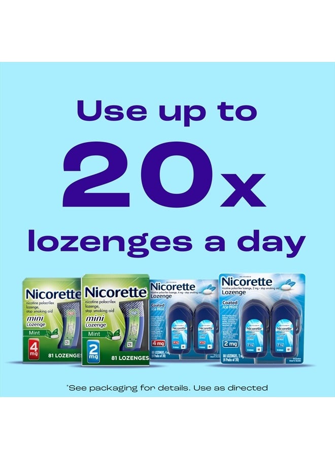 nicorette 2 mg Coated Nicotine Lozenges to Help Stop Smoking - Ice Mint Flavored Stop Smoking Aid, 20 Count Lozenge  - Image 2