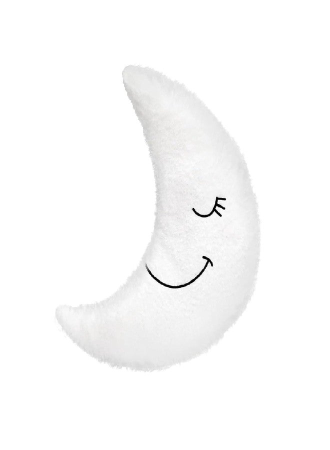 HAPPY BRO Super Soft Baby Cushion Moon Pillow Shaped Decorative Kids Cute Nursery PillowMoon Stuffed Pillow Moon White Color - Image 1